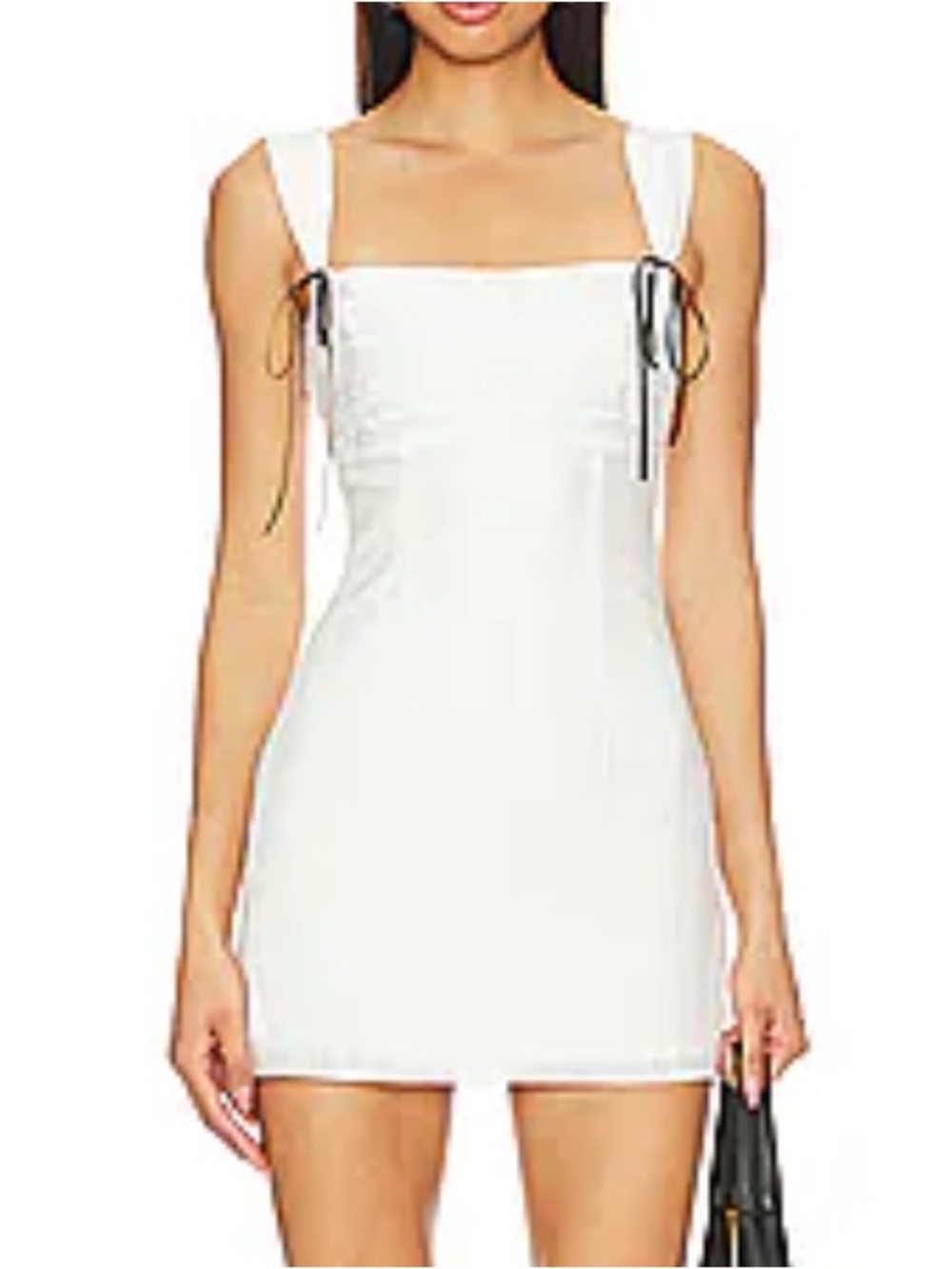 More To Come x Revolve Cherli Mini Dress in Ivory Ribbon Straps Size XL